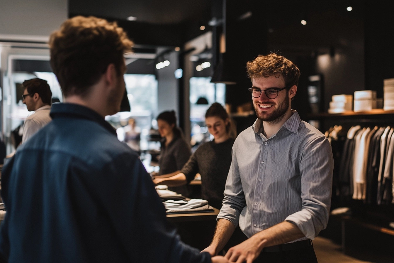 Assistant Store Manager Frank is handling a difficult conversation with confidence
