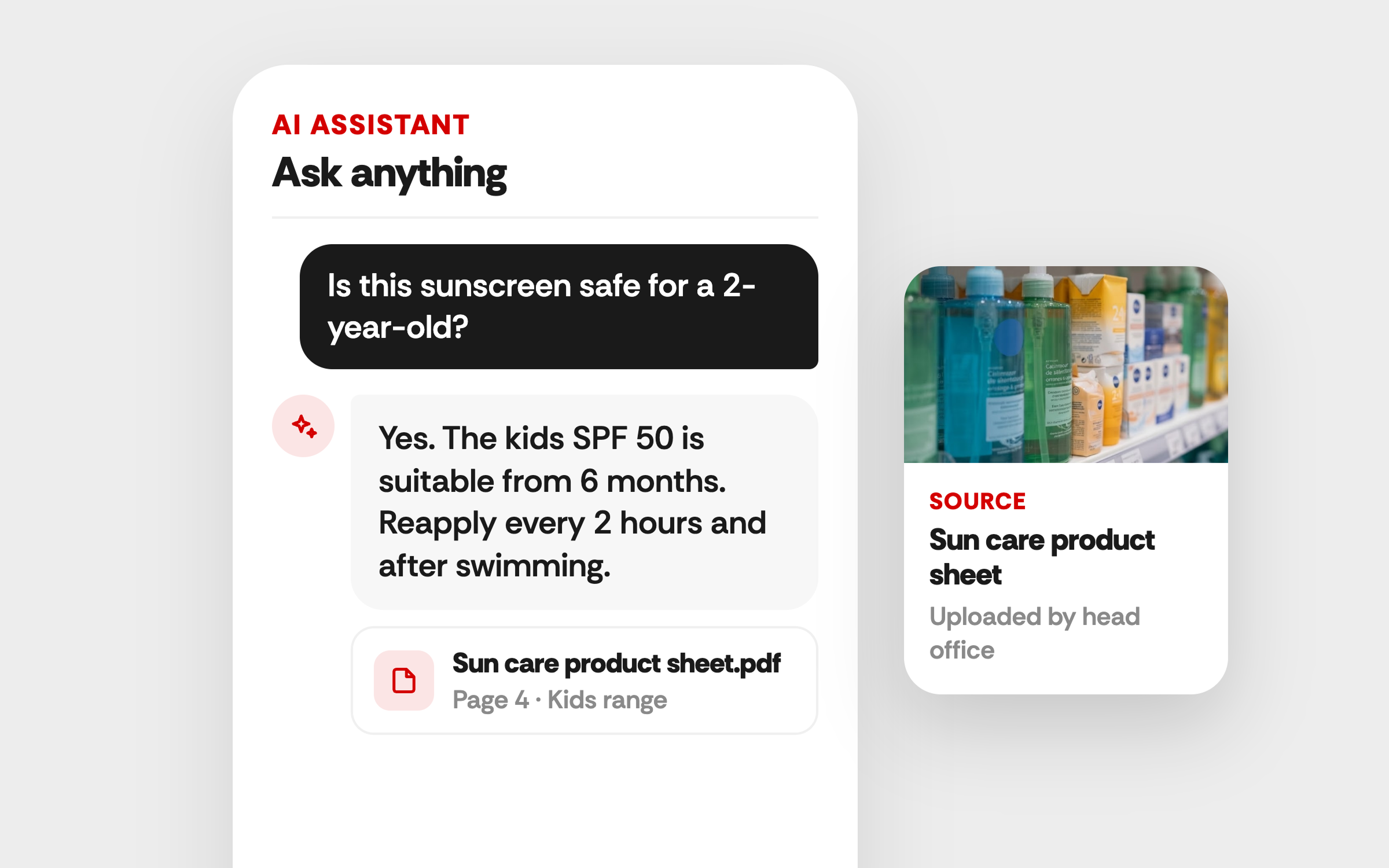 On the job 2 · Every answer shows its source