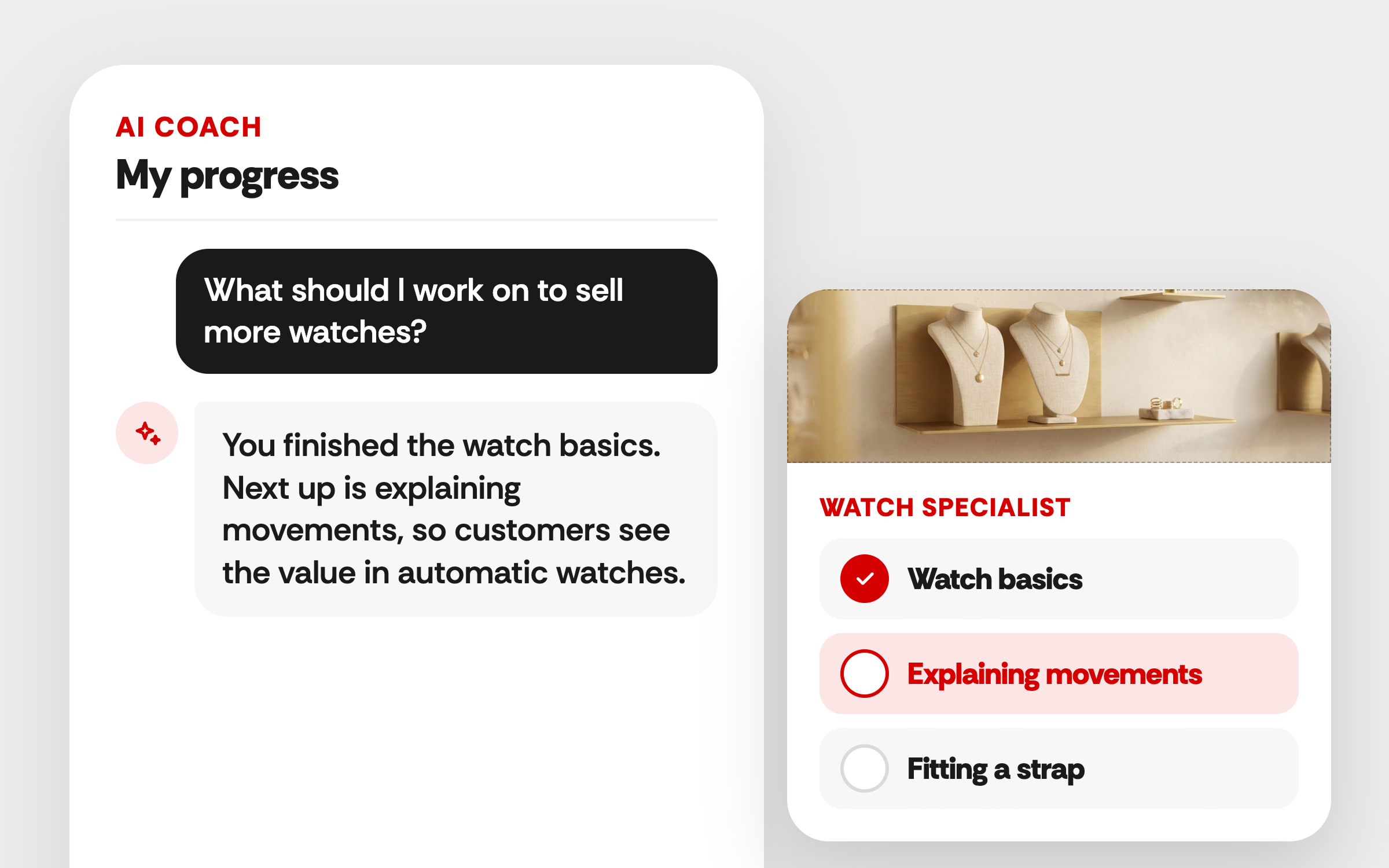 On the job 4 · Work questions and their own progress