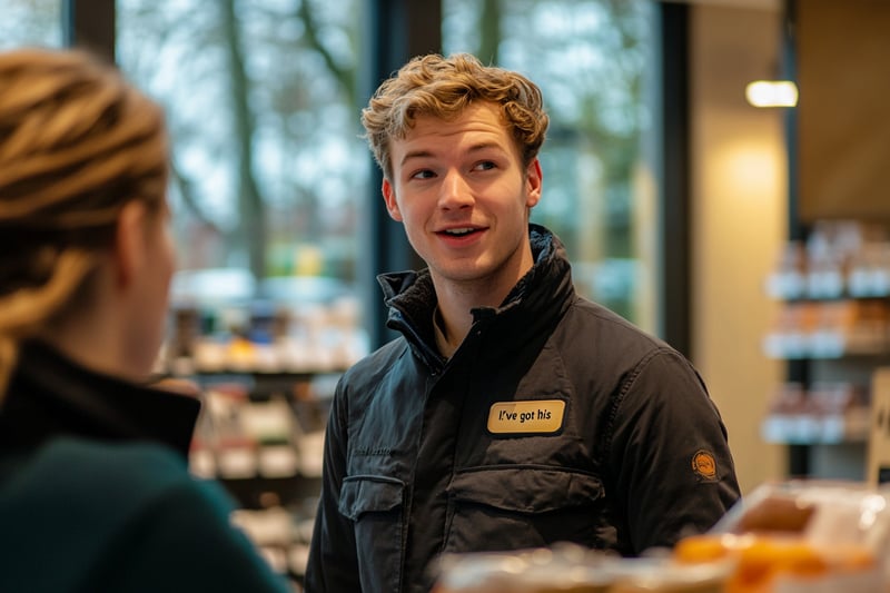 Medewerker luistert aandachtig naar een klant in de winkel
