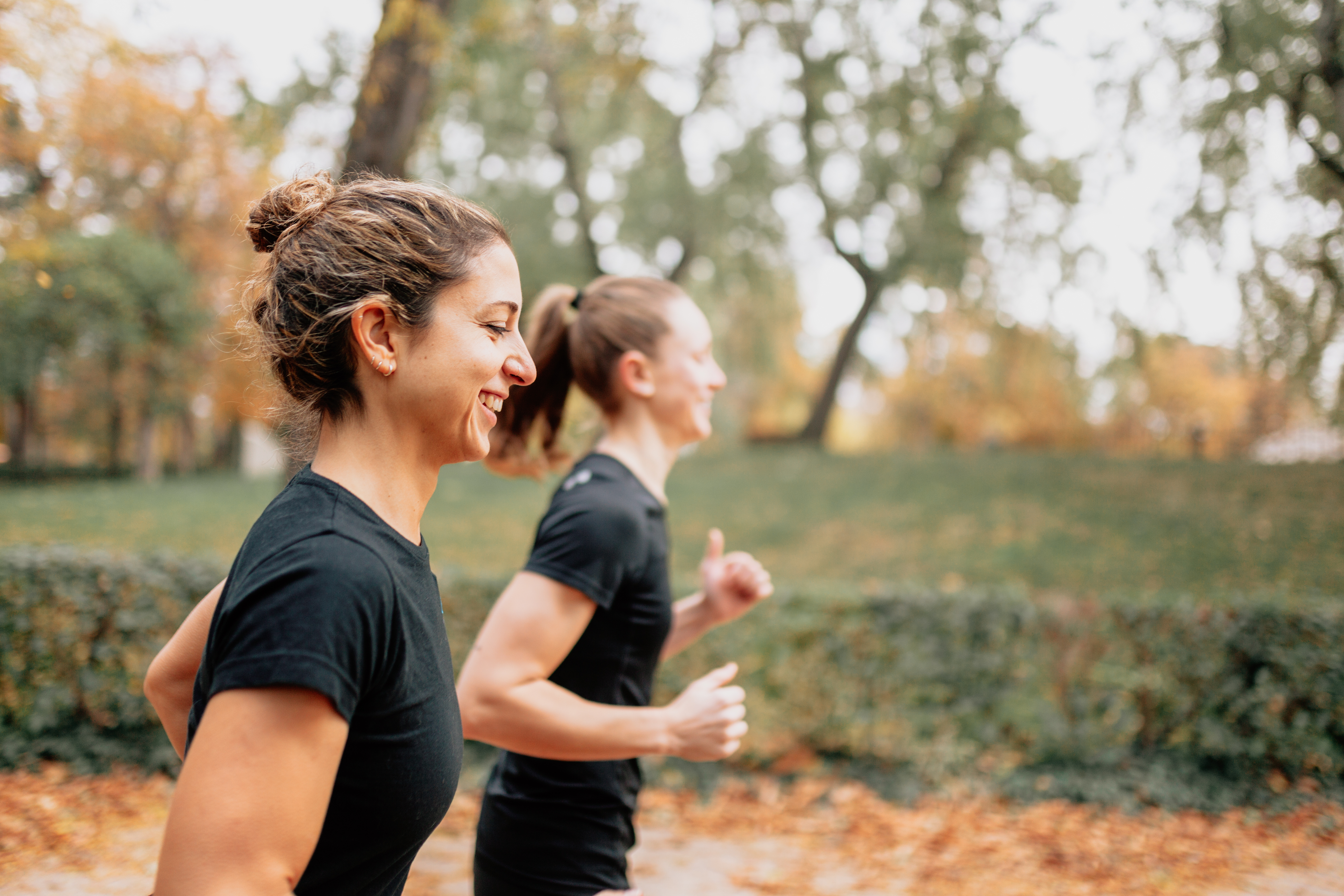 two women running for health