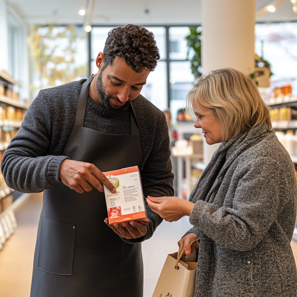 Klanten en medewerkers in de winkel