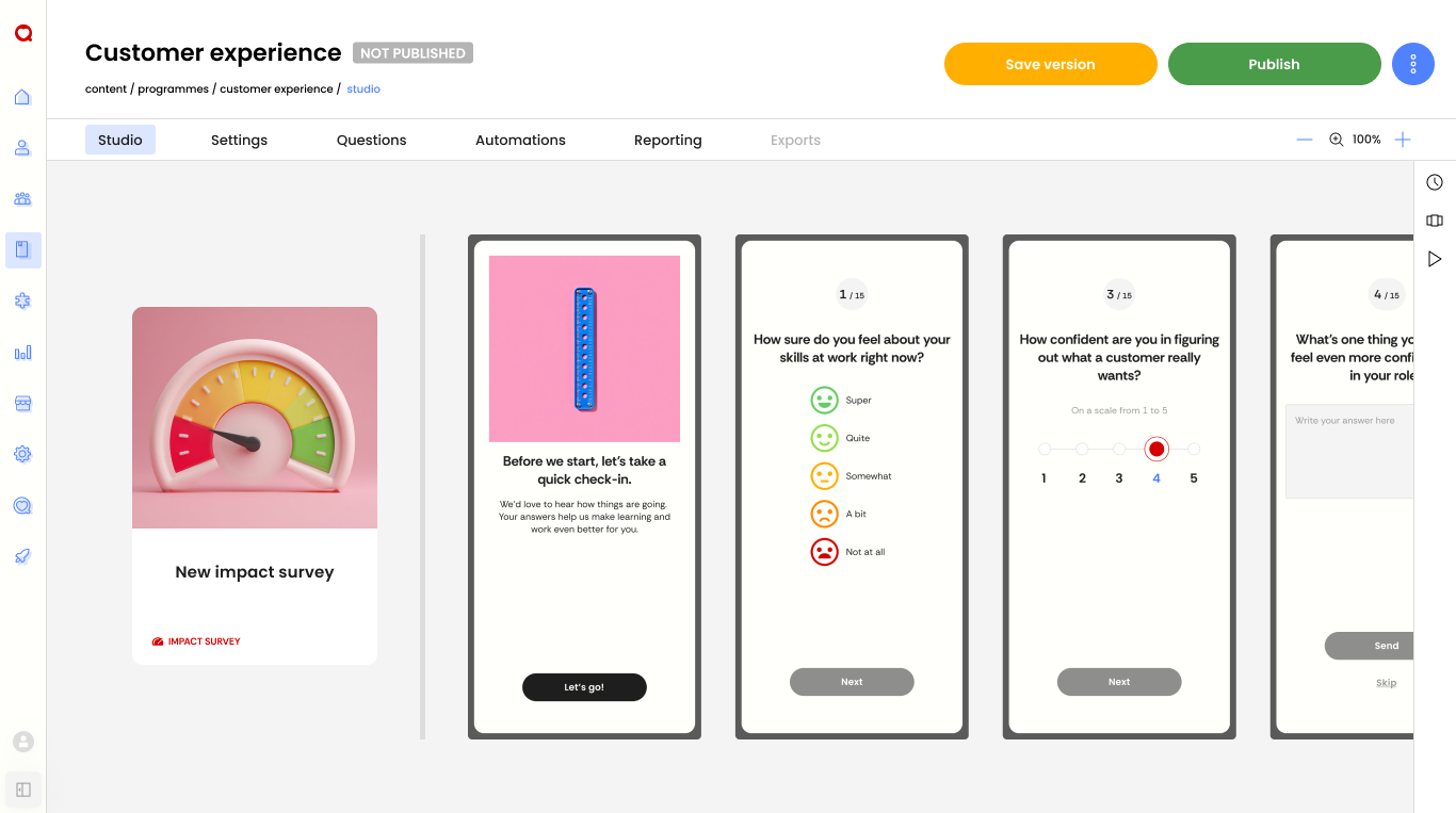 New in the TinQwise Learning Platform - Impact Survey